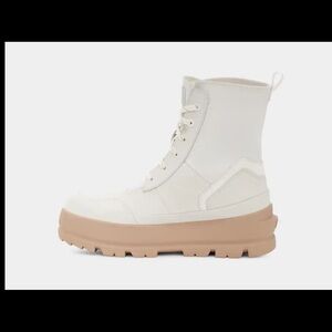 The North Face White and Tan Lace Up Boots with Chunky Sole